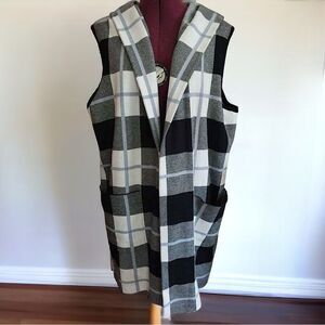 Joie Longline Open-Front Hoodie Hooded Cardigan Sweater Duster 1X